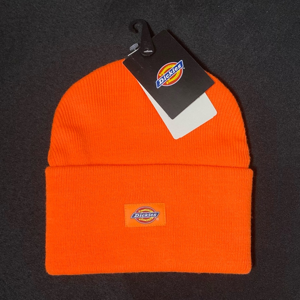 ⭐️ Dickies Unisex Safety Orange Knit Cuffed Beanie Hat High Visibility Workwear